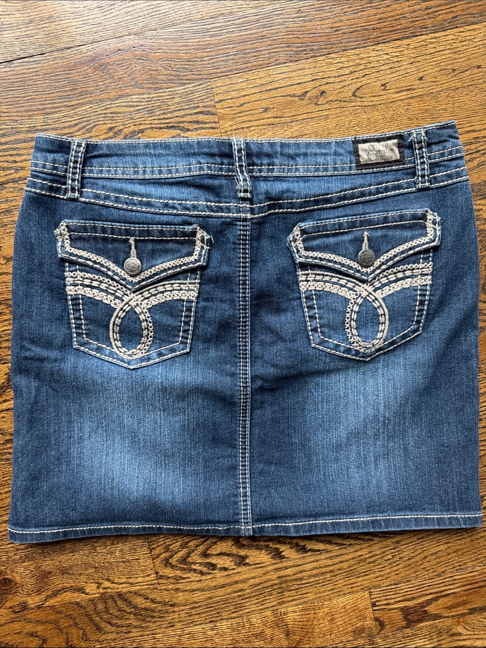 Earl Jean Y2K Vintage Embroidered Denim Low Rise Mini Skirt 10